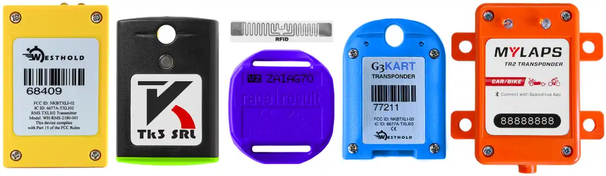 Transponders and decoders from different manufacturers, compatible with RaceControl